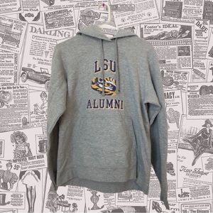 LSU Alumni Hoodie, Gray, Size Medium